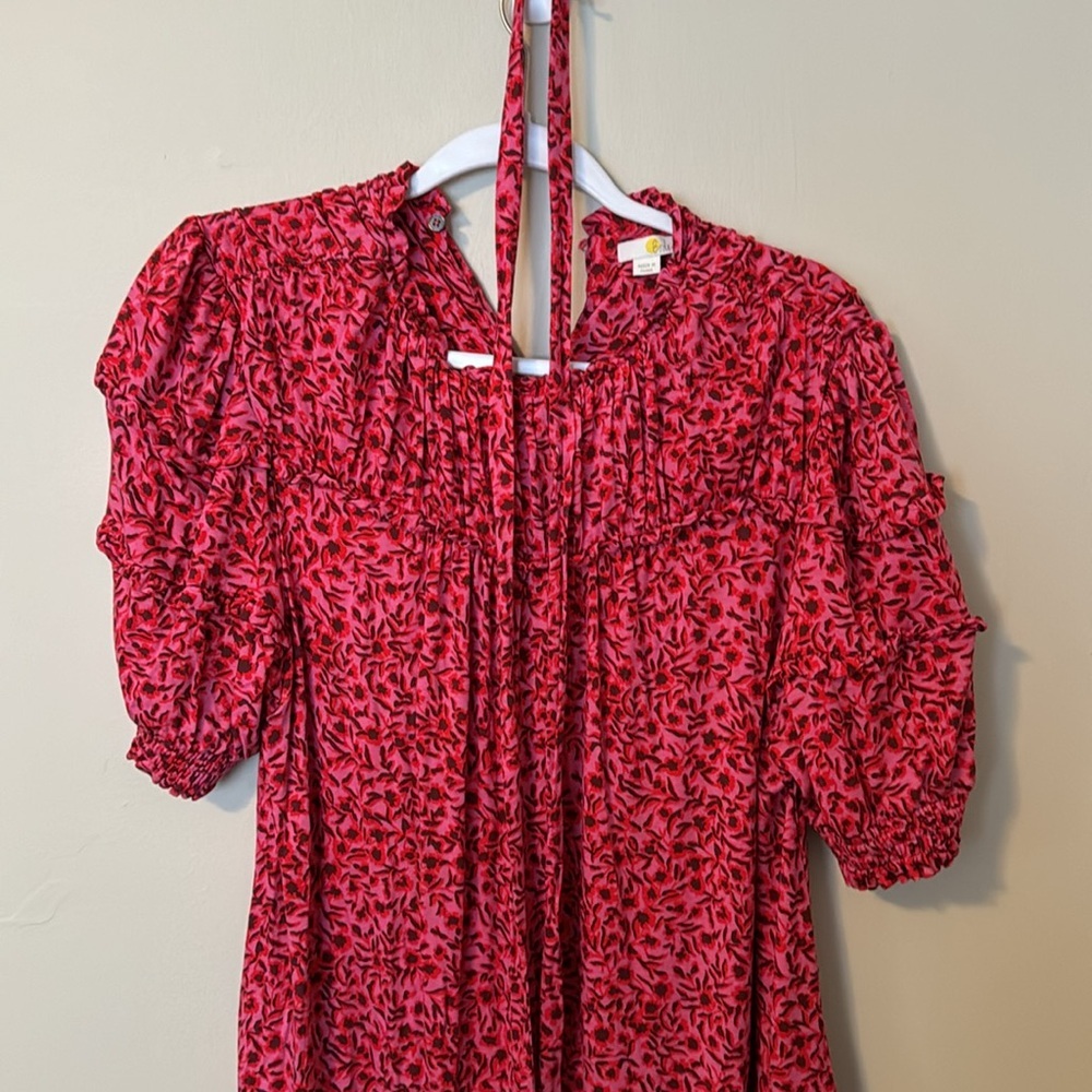 Boden l Elegant Red Floral Dress - Picture 2 of 7